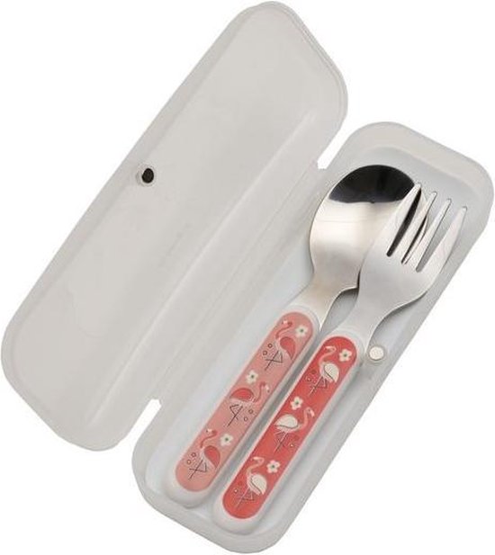 Silverware set flamingo