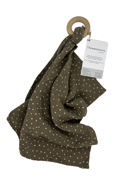 Chewie doek+ring (taupe polka)