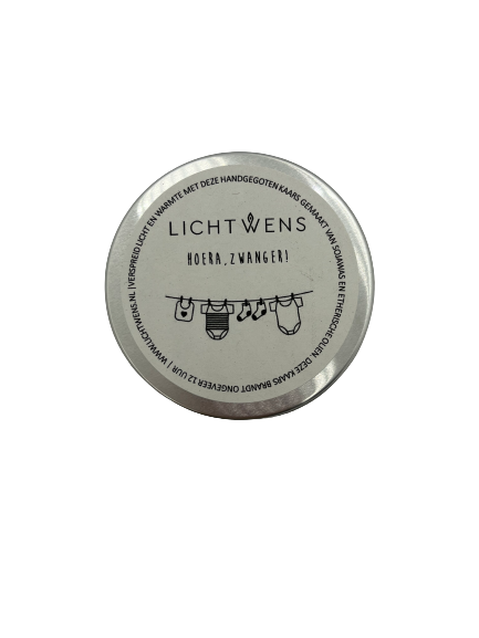 Kaars in blik+zakje baby