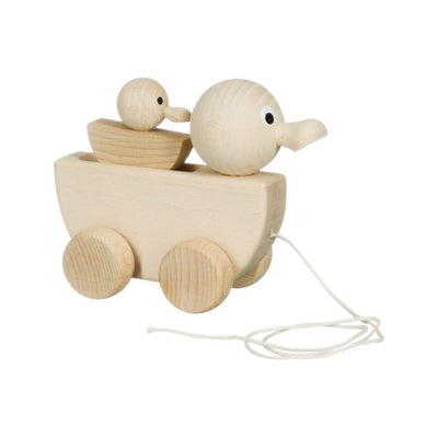 Trekeend moeder en kleintje