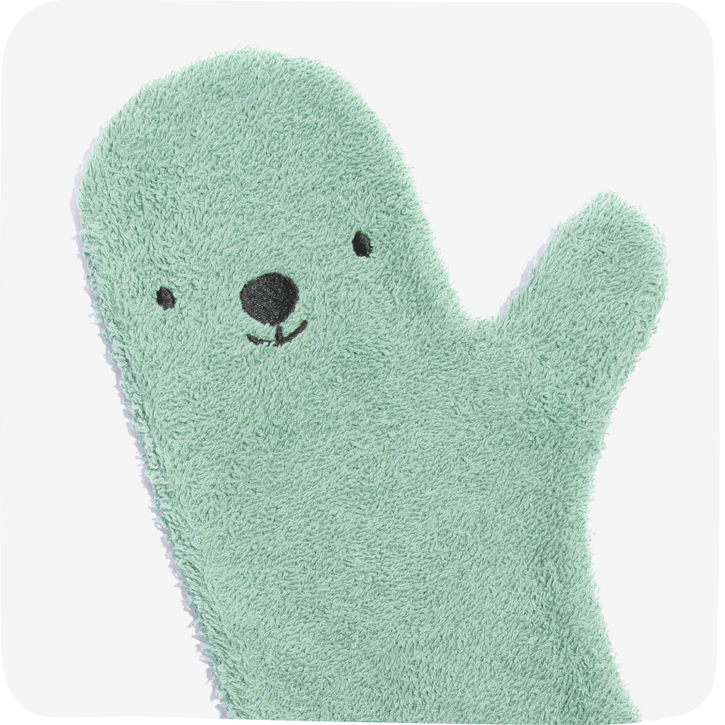 Shower glove (blue bear)