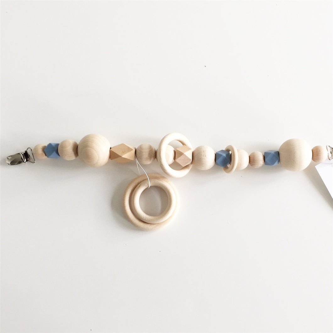 Wooden pramstring powder blue